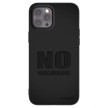 Picasee husă neagră din silicon pentru Apple iPhone 12 Pro Max - No Excuses