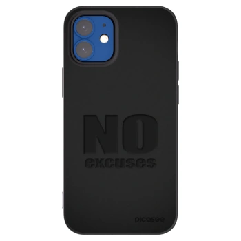 Picasee husă neagră din silicon pentru Apple iPhone 12 mini - No Excuses