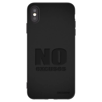 Picasee husă neagră din silicon pentru Apple iPhone XS Max - No Excuses