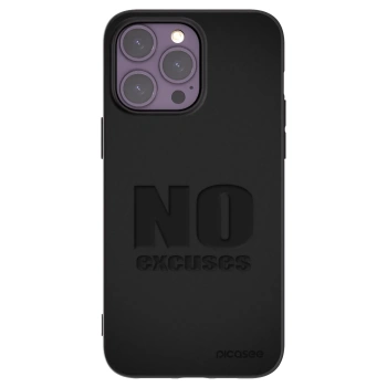 Picasee husă neagră din silicon pentru Apple iPhone 14 Pro Max - No Excuses