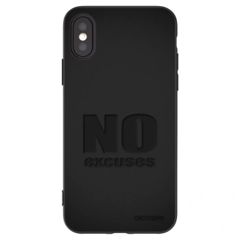 Picasee husă neagră din silicon pentru Apple iPhone X/XS - No Excuses