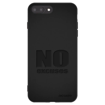 Picasee husă neagră din silicon pentru Apple iPhone 8 Plus - No Excuses