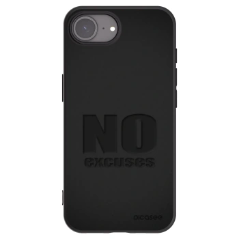 Picasee husă neagră din silicon pentru Apple iPhone 16e - No Excuses