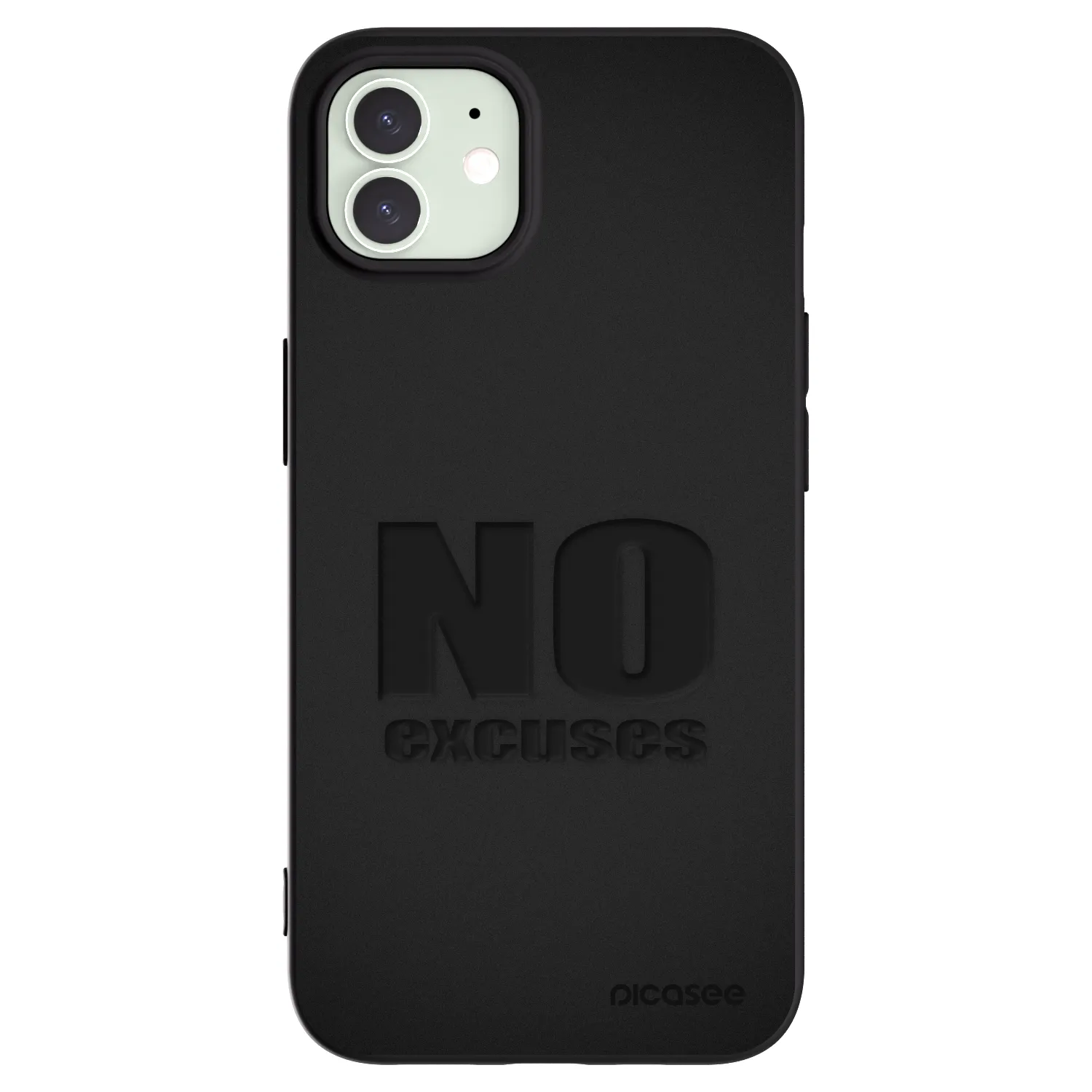 Picasee husă neagră din silicon pentru Apple iPhone 12 - No Excuses