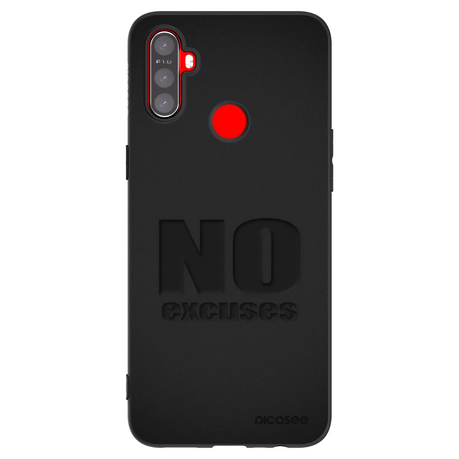 Picasee husă neagră din silicon pentru Realme C3 - No Excuses