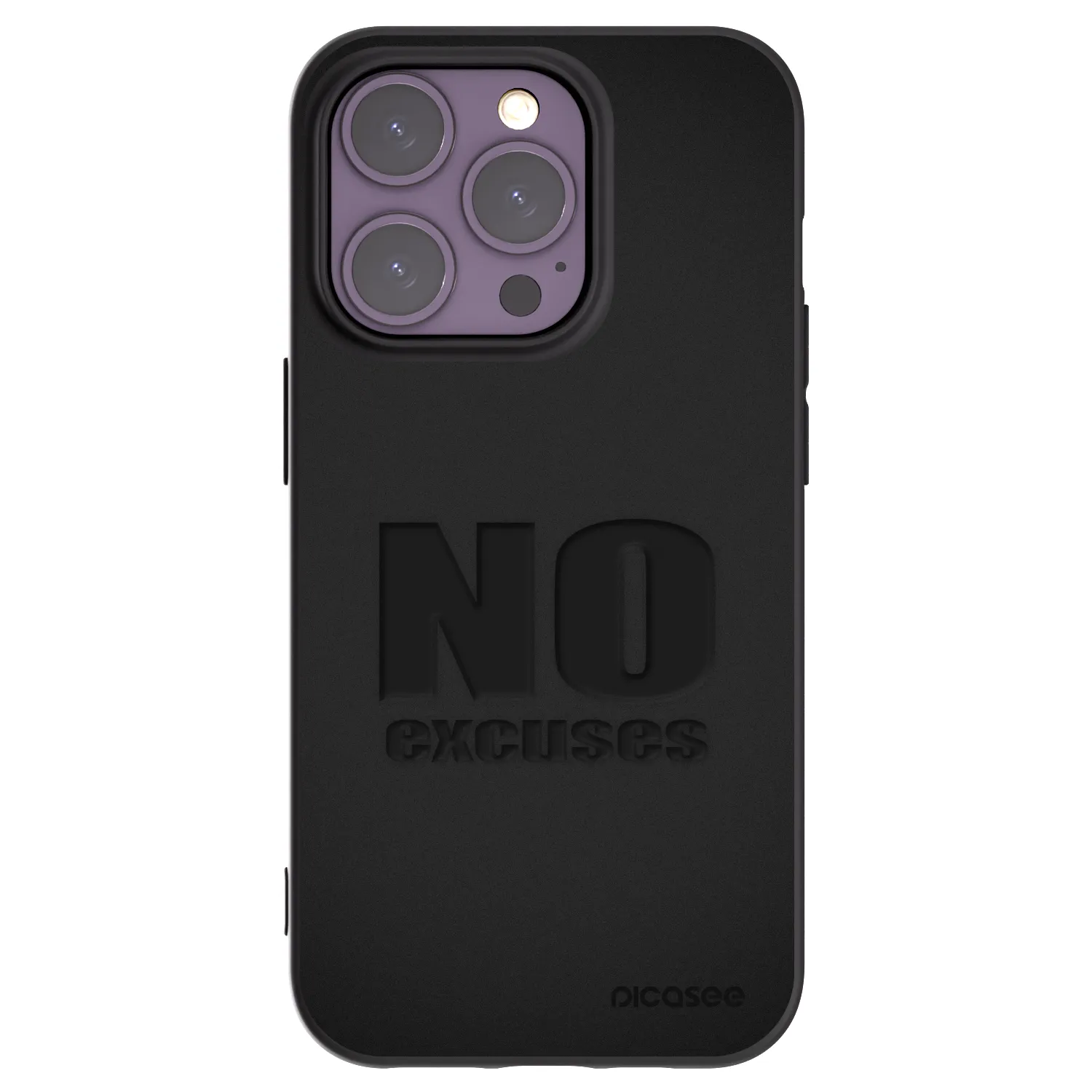 Picasee husă neagră din silicon pentru Apple iPhone 14 Pro - No Excuses