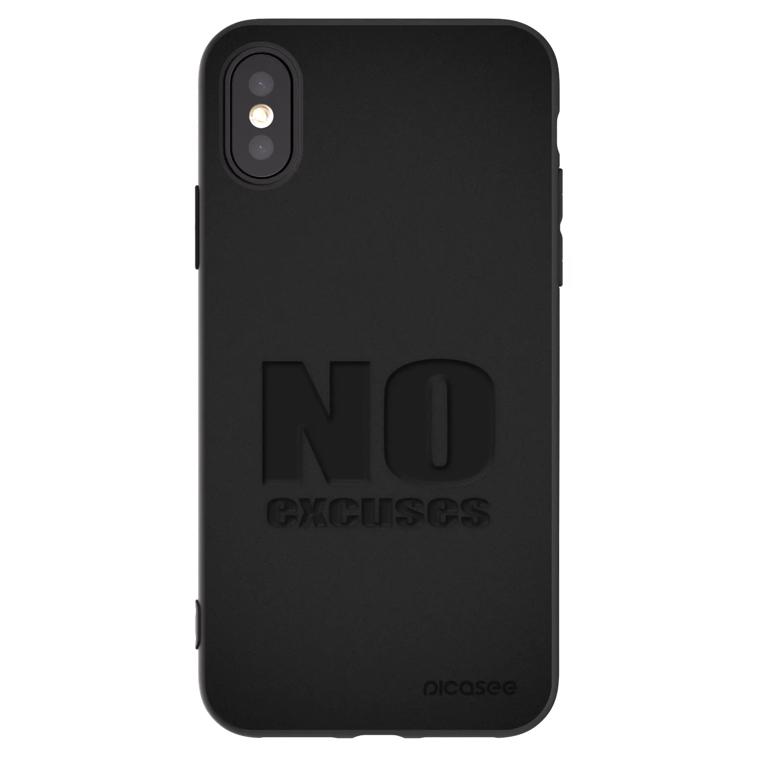 Picasee husă neagră din silicon pentru Apple iPhone X/XS - No Excuses