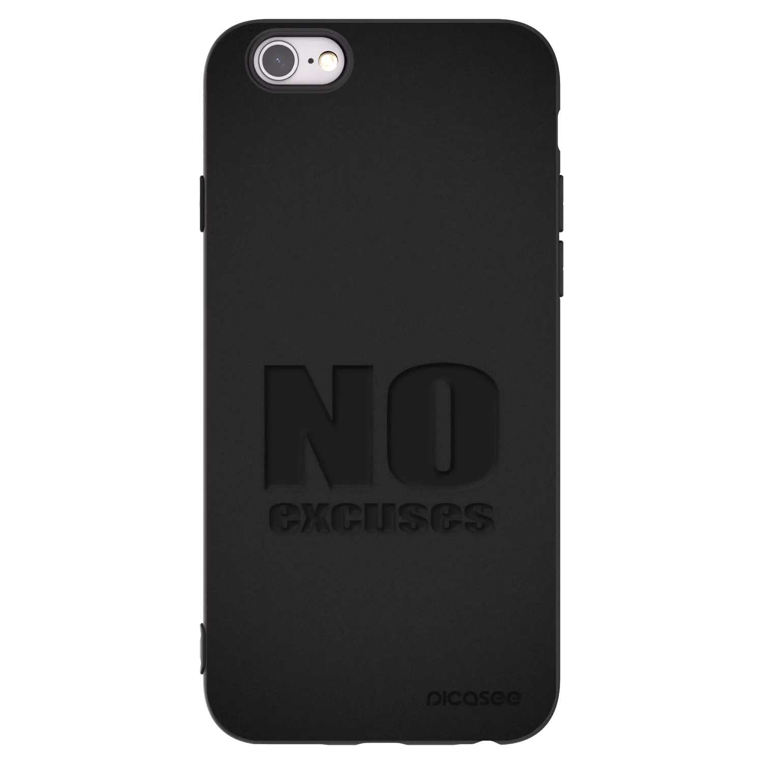 Picasee husă neagră din silicon pentru Apple iPhone 6/6S - No Excuses