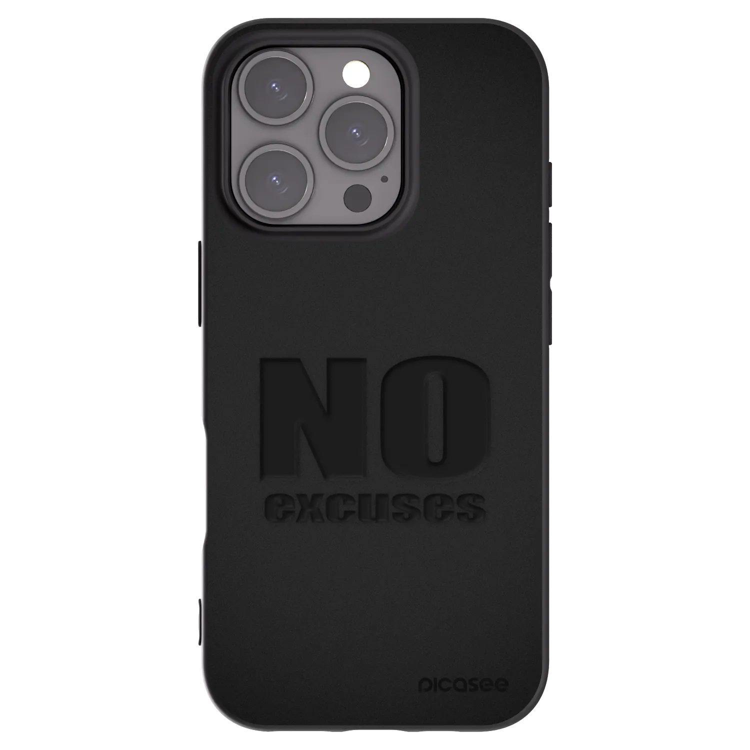 Picasee husă neagră din silicon pentru Apple iPhone 16 Pro - No Excuses