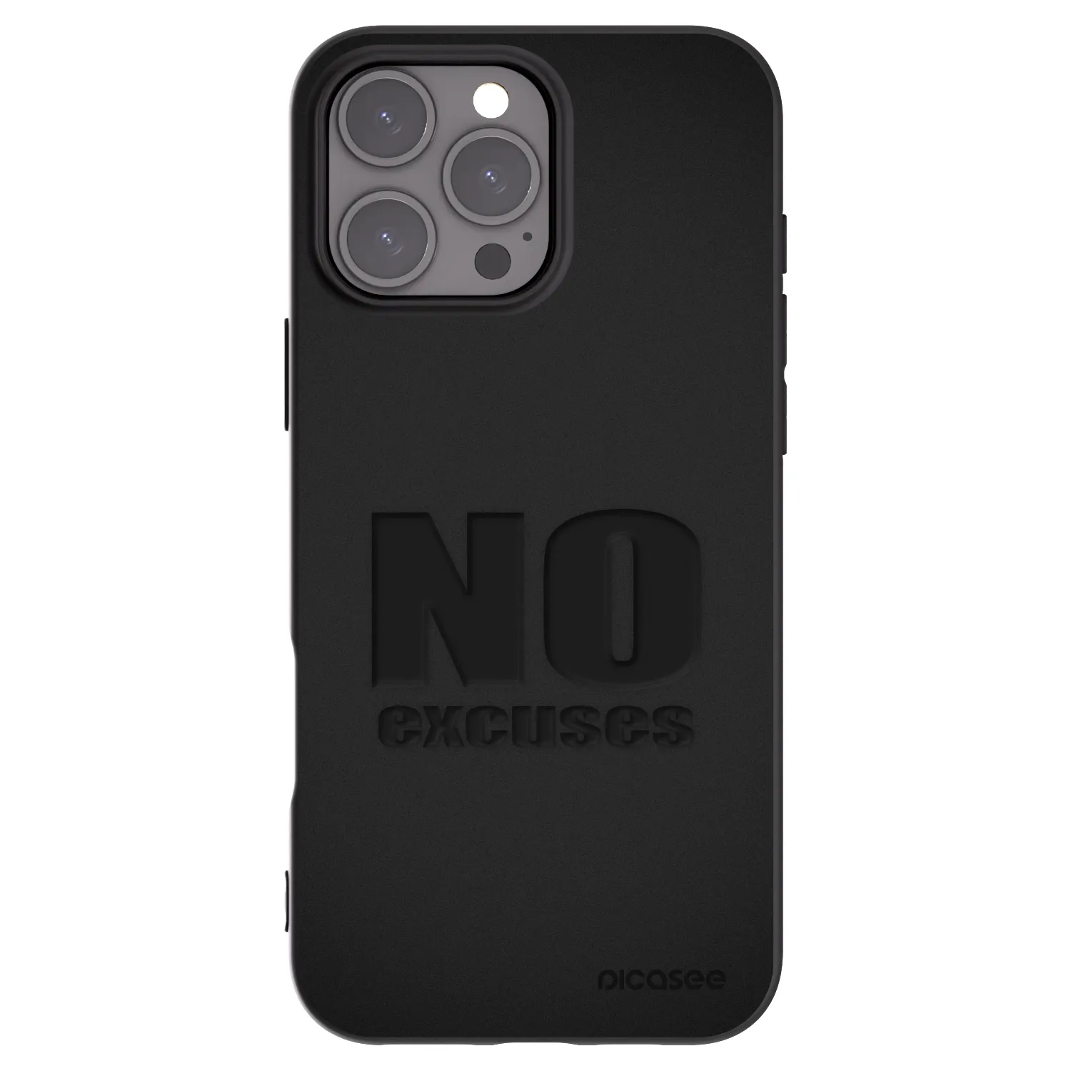Picasee husă neagră din silicon pentru Apple iPhone 16 Pro Max - No Excuses