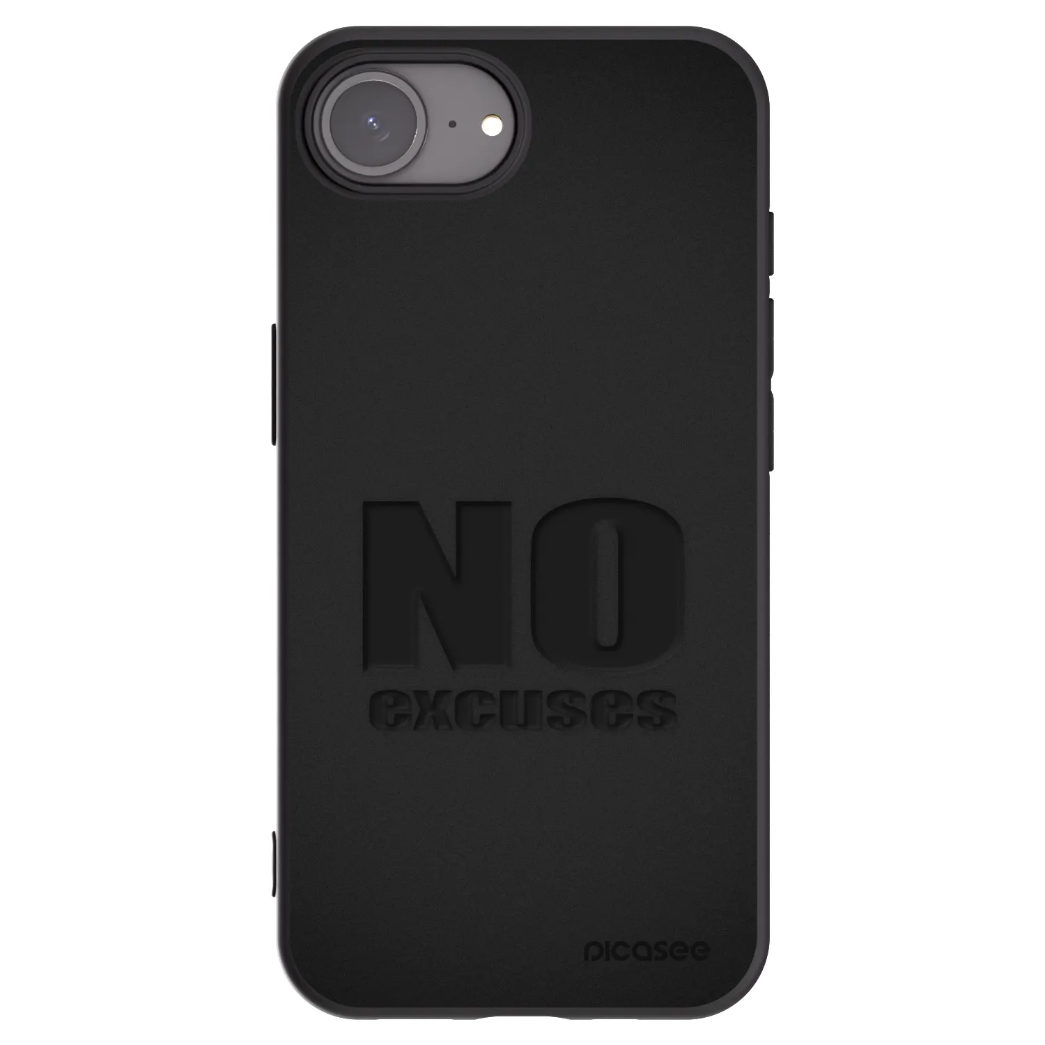 Picasee husă neagră din silicon pentru Apple iPhone 17e - No Excuses