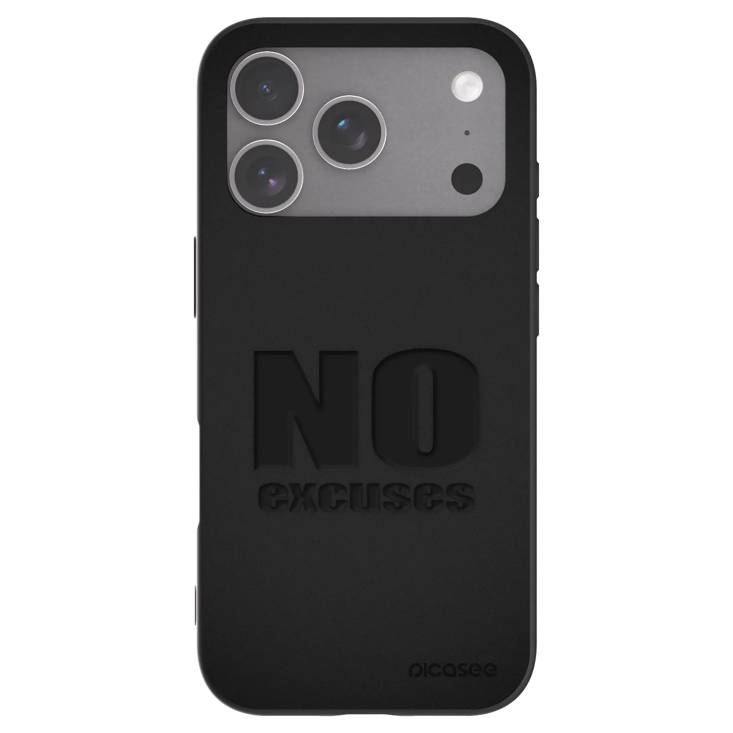 Picasee husă neagră din silicon pentru Apple iPhone 18 Pro - No Excuses