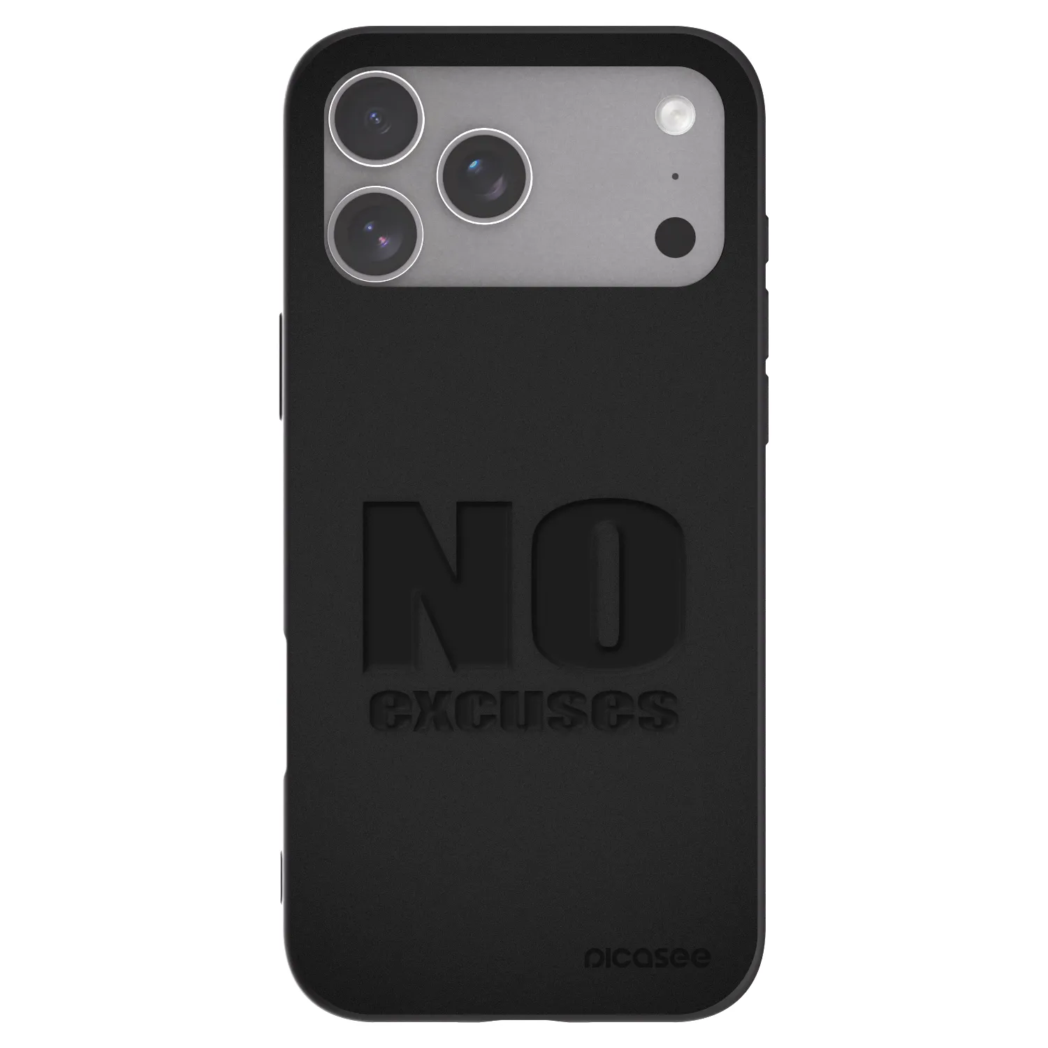 Picasee husă neagră din silicon pentru Apple iPhone 18 Pro Max - No Excuses