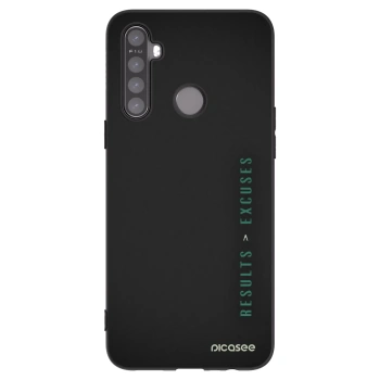 Picasee husă neagră din silicon pentru Realme 5 - Results x Excuses