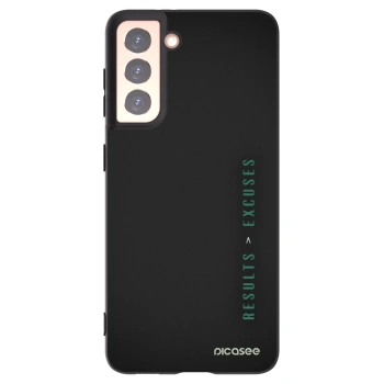 Picasee husă neagră din silicon pentru Samsung Galaxy S21 5G G991B - Results x Excuses