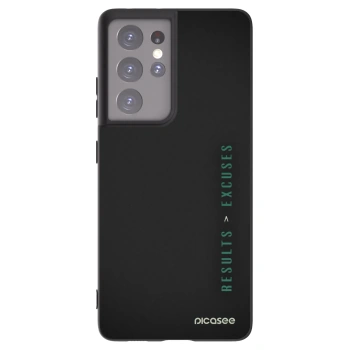Picasee husă neagră din silicon pentru Samsung Galaxy S21 Ultra 5G G998B - Results x Excuses