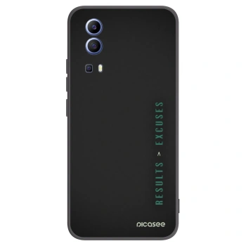 Picasee husă neagră din silicon pentru Vivo Y52 5G - Results x Excuses