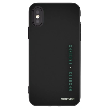 Picasee husă neagră din silicon pentru Apple iPhone X/XS - Results x Excuses