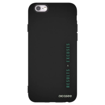 Picasee husă neagră din silicon pentru Apple iPhone 6/6S - Results x Excuses