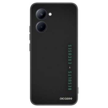 Picasee husă neagră din silicon pentru Realme C33 (2023) - Results x Excuses