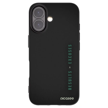 Picasee husă neagră din silicon pentru Apple iPhone 16 - Results x Excuses