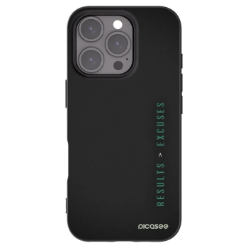 Picasee husă neagră din silicon pentru Apple iPhone 16 Pro - Results x Excuses