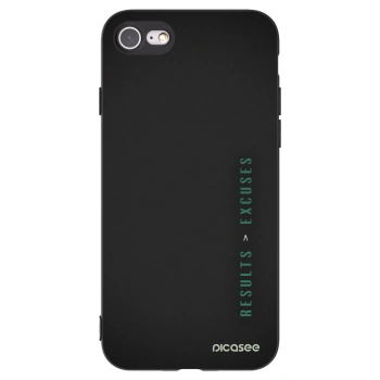 Picasee husă neagră din silicon pentru Apple iPhone 8 - Results x Excuses