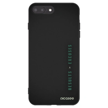 Picasee husă neagră din silicon pentru Apple iPhone 8 Plus - Results x Excuses