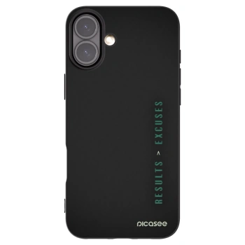 Picasee husă neagră din silicon pentru Apple iPhone 16 Plus - Results x Excuses