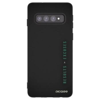 Picasee husă neagră din silicon pentru Samsung Galaxy S10 G973 - Results x Excuses