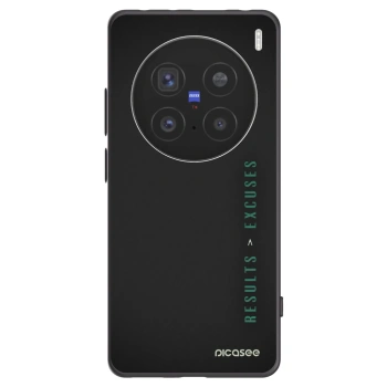 Picasee husă neagră din silicon pentru Vivo X200 Pro - Results x Excuses
