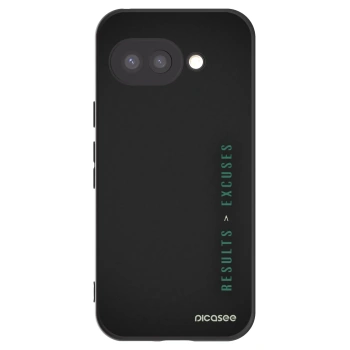 Picasee husă neagră din silicon pentru Google Pixel 9a - Results x Excuses