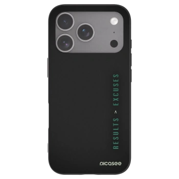 Picasee husă neagră din silicon pentru Apple iPhone 18 Pro - Results x Excuses