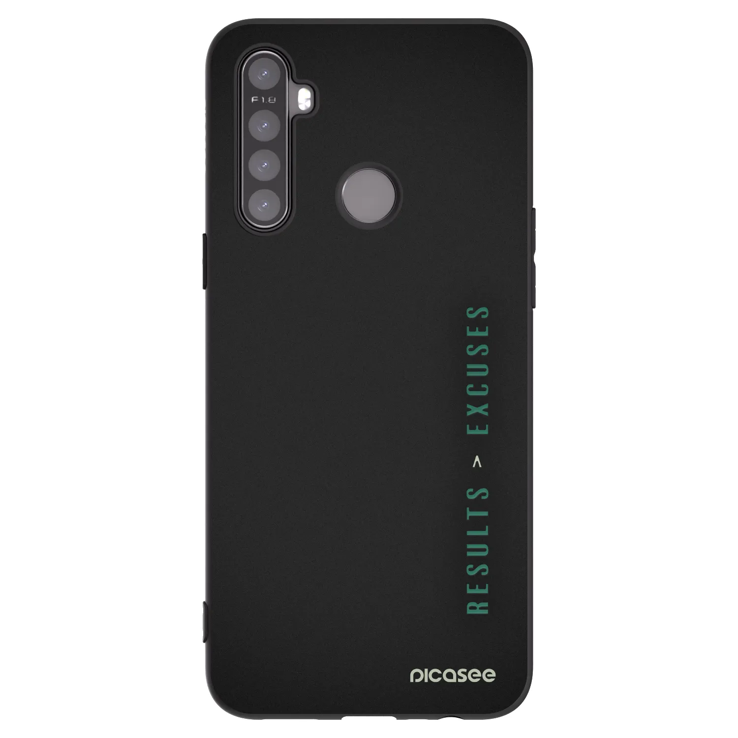 Picasee husă neagră din silicon pentru Realme 5 - Results x Excuses