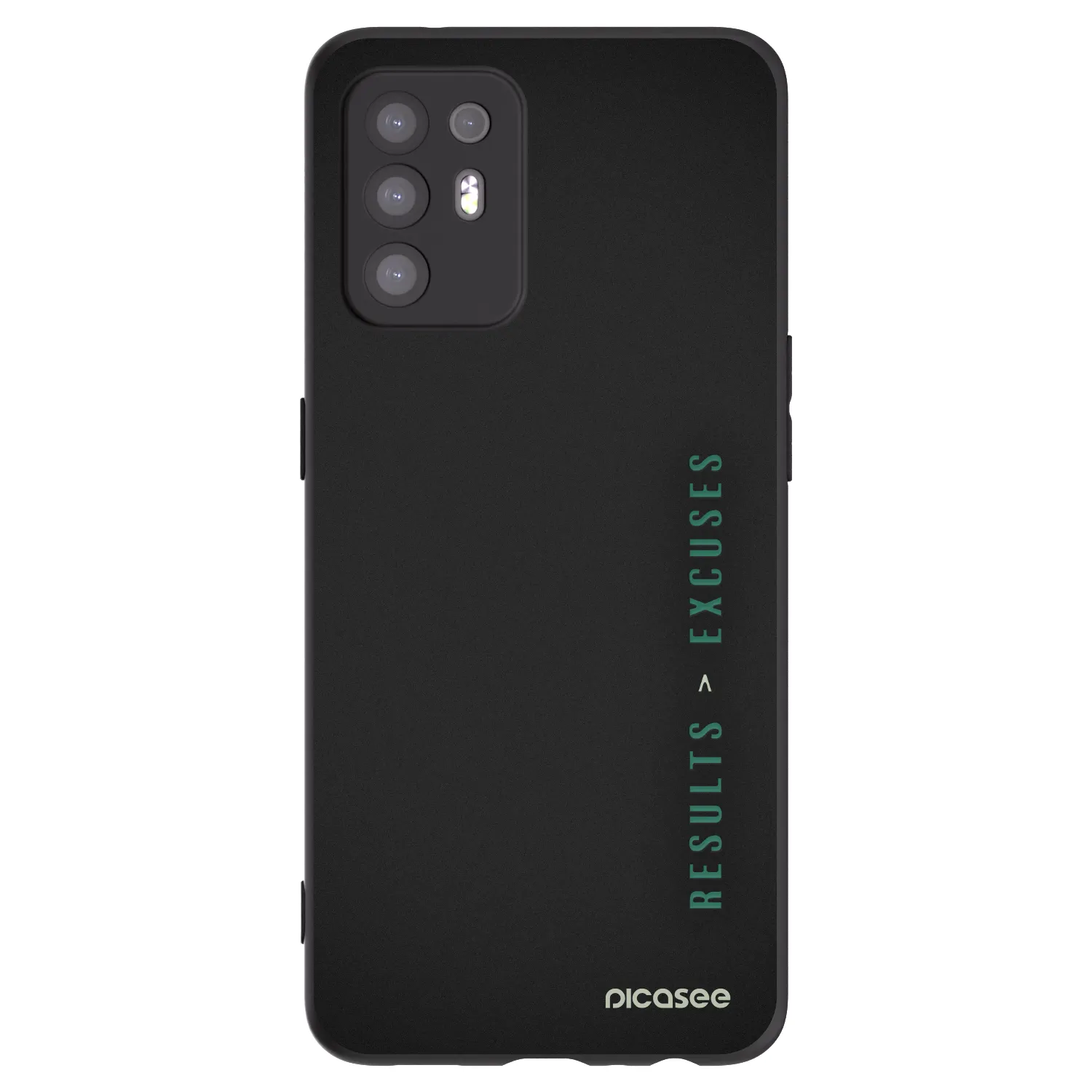 Picasee husă neagră din silicon pentru OPPO A94 5G - Results x Excuses