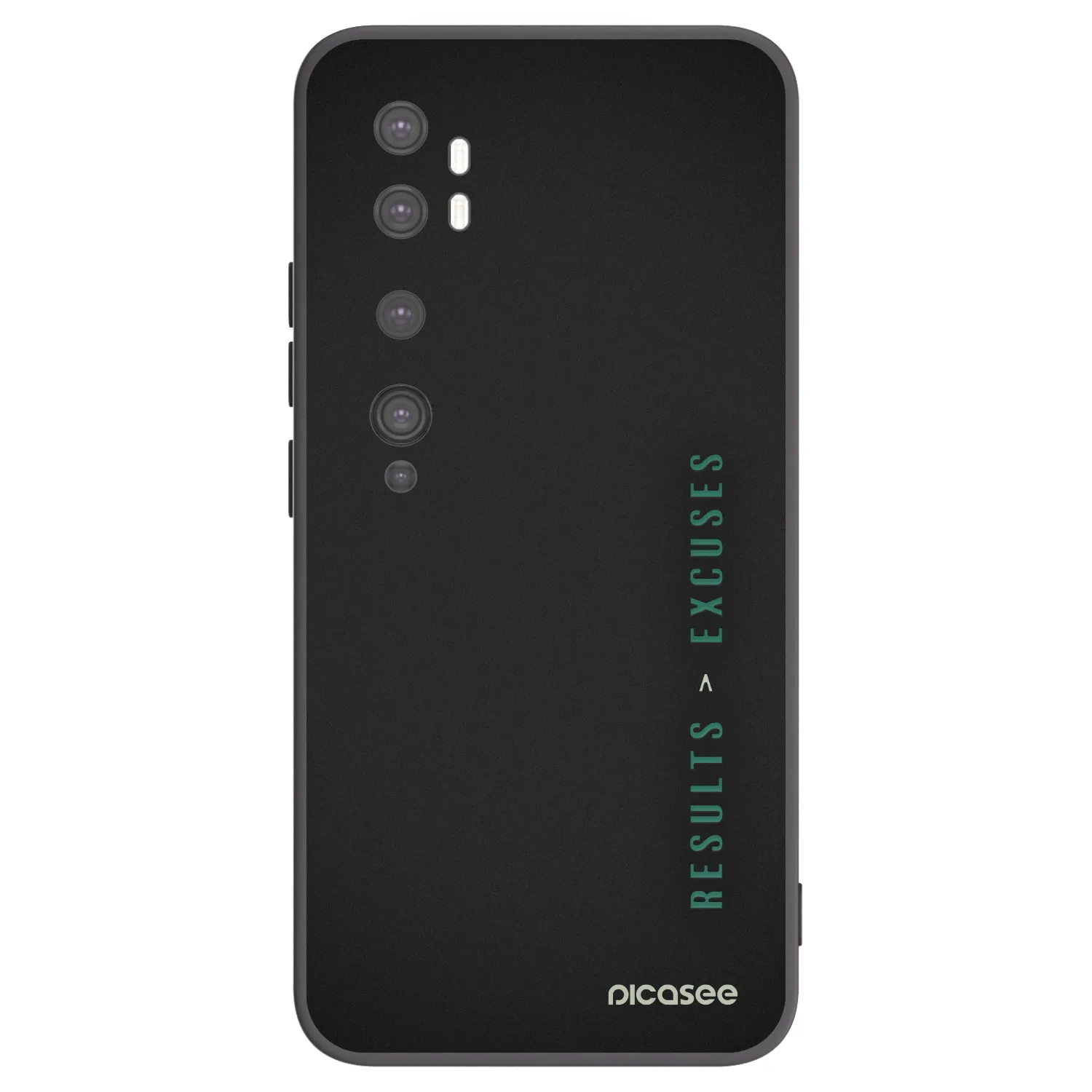 Picasee husă neagră din silicon pentru Xiaomi Mi Note 10 (Pro) - Results x Excuses