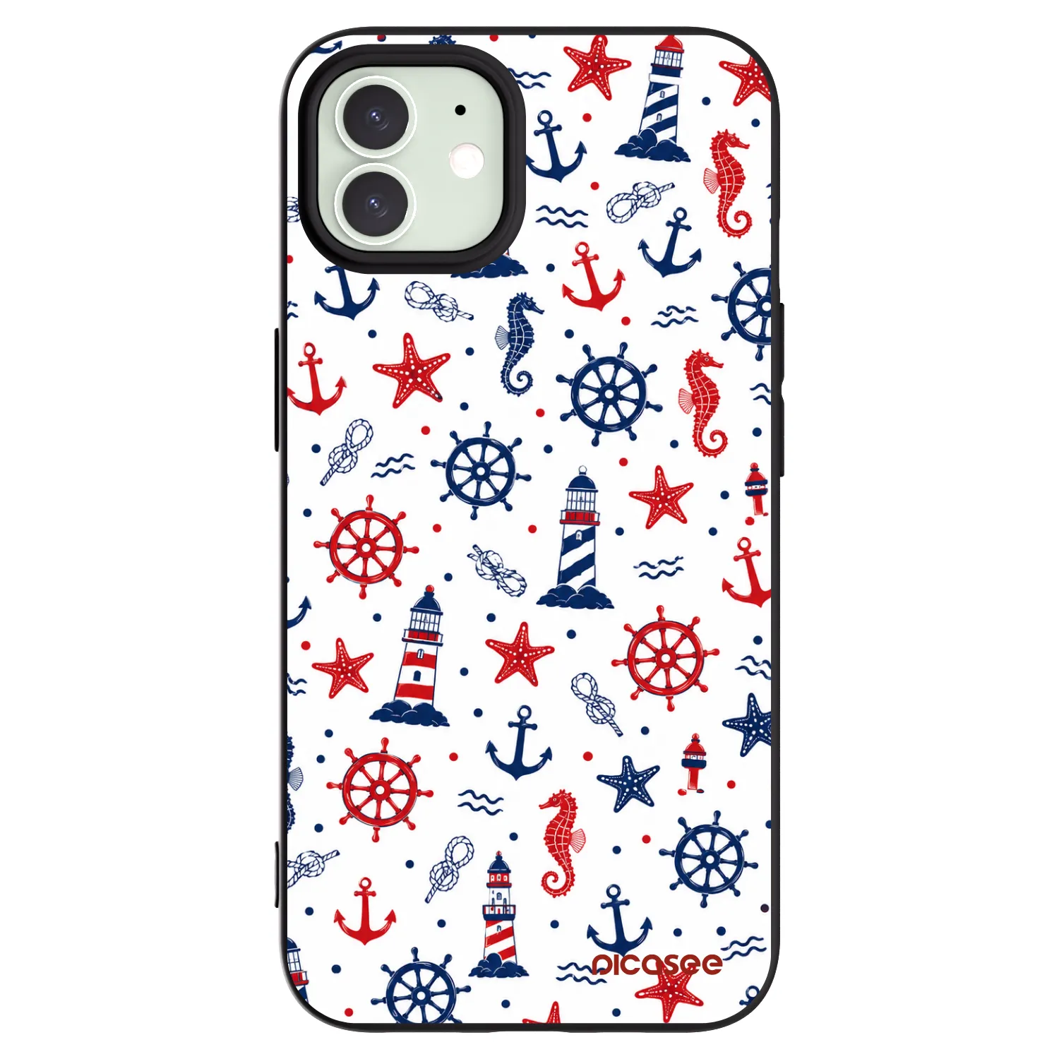 Picasee husă neagră din silicon pentru Apple iPhone 12 - Sailor Vibes