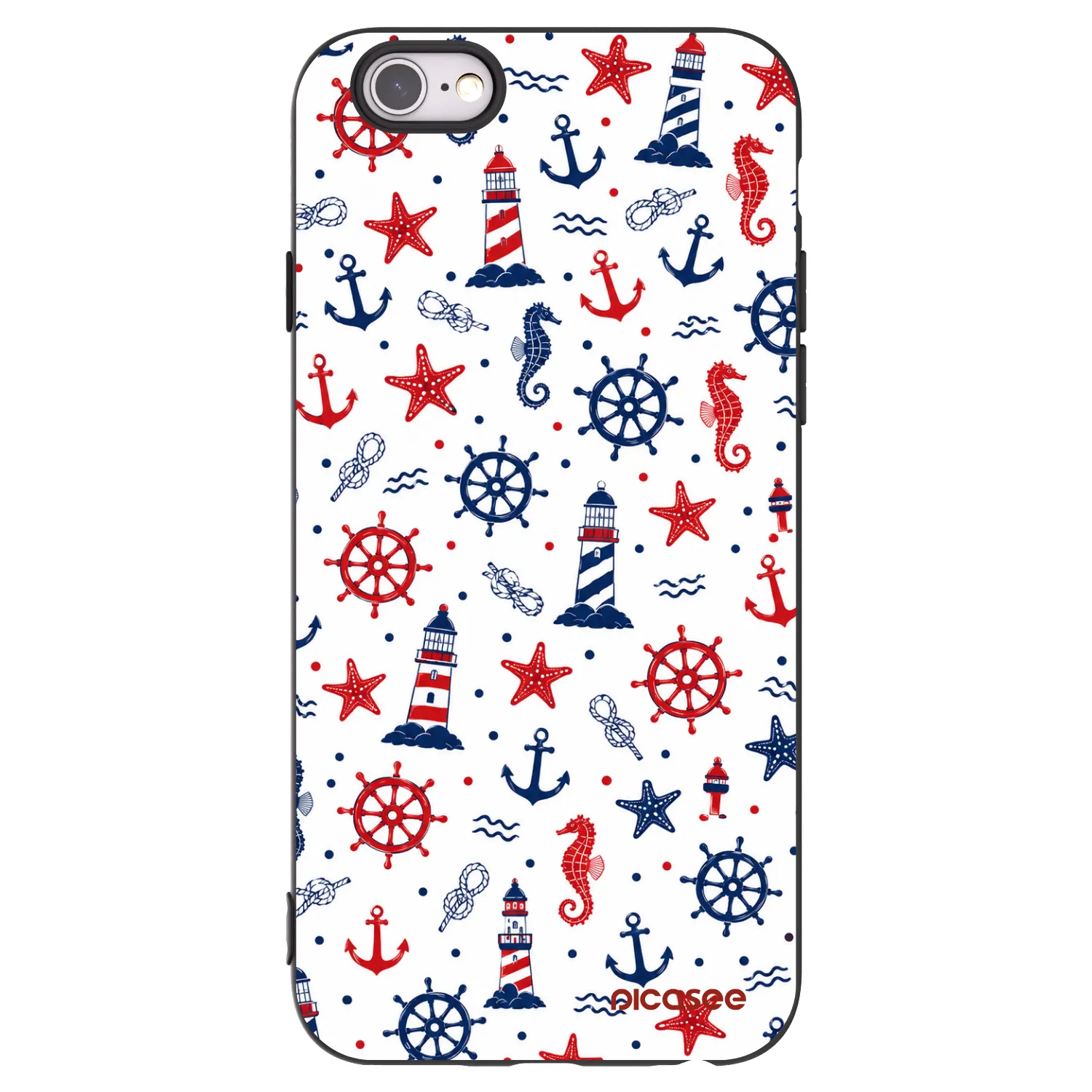 Picasee husă neagră din silicon pentru Apple iPhone 6/6S - Sailor Vibes