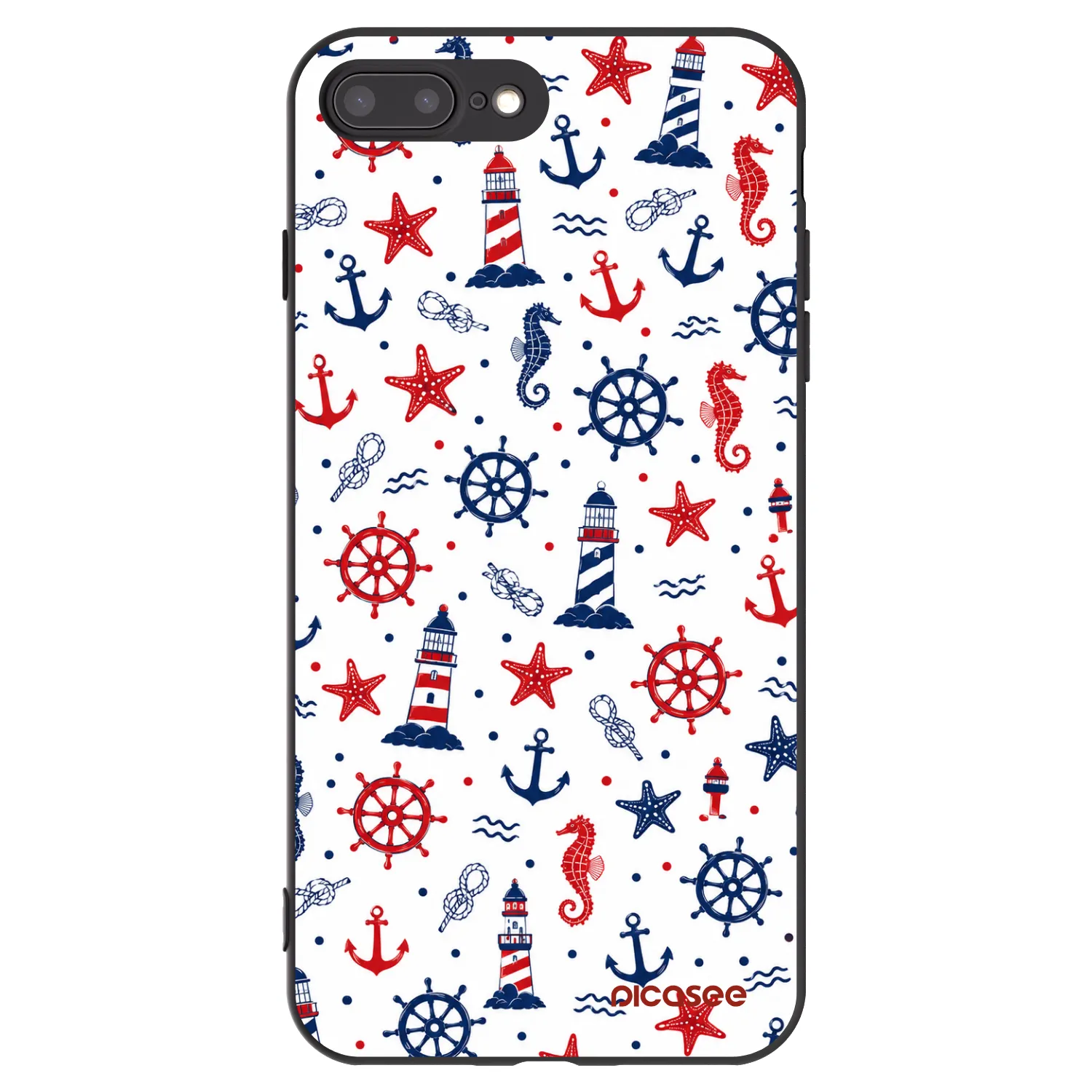 Picasee husă neagră din silicon pentru Apple iPhone 7 Plus - Sailor Vibes