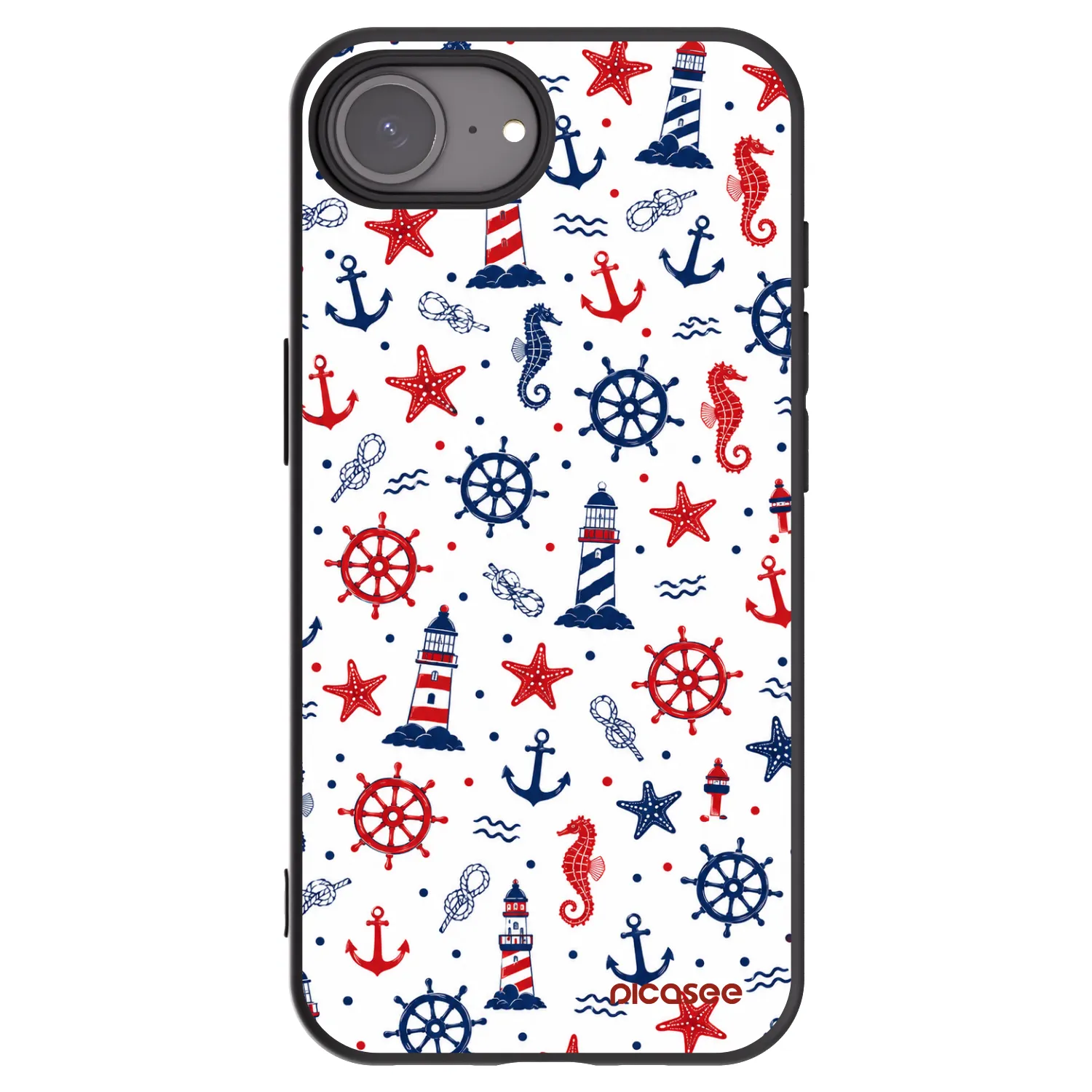 Picasee husă neagră din silicon pentru Apple iPhone 16e - Sailor Vibes