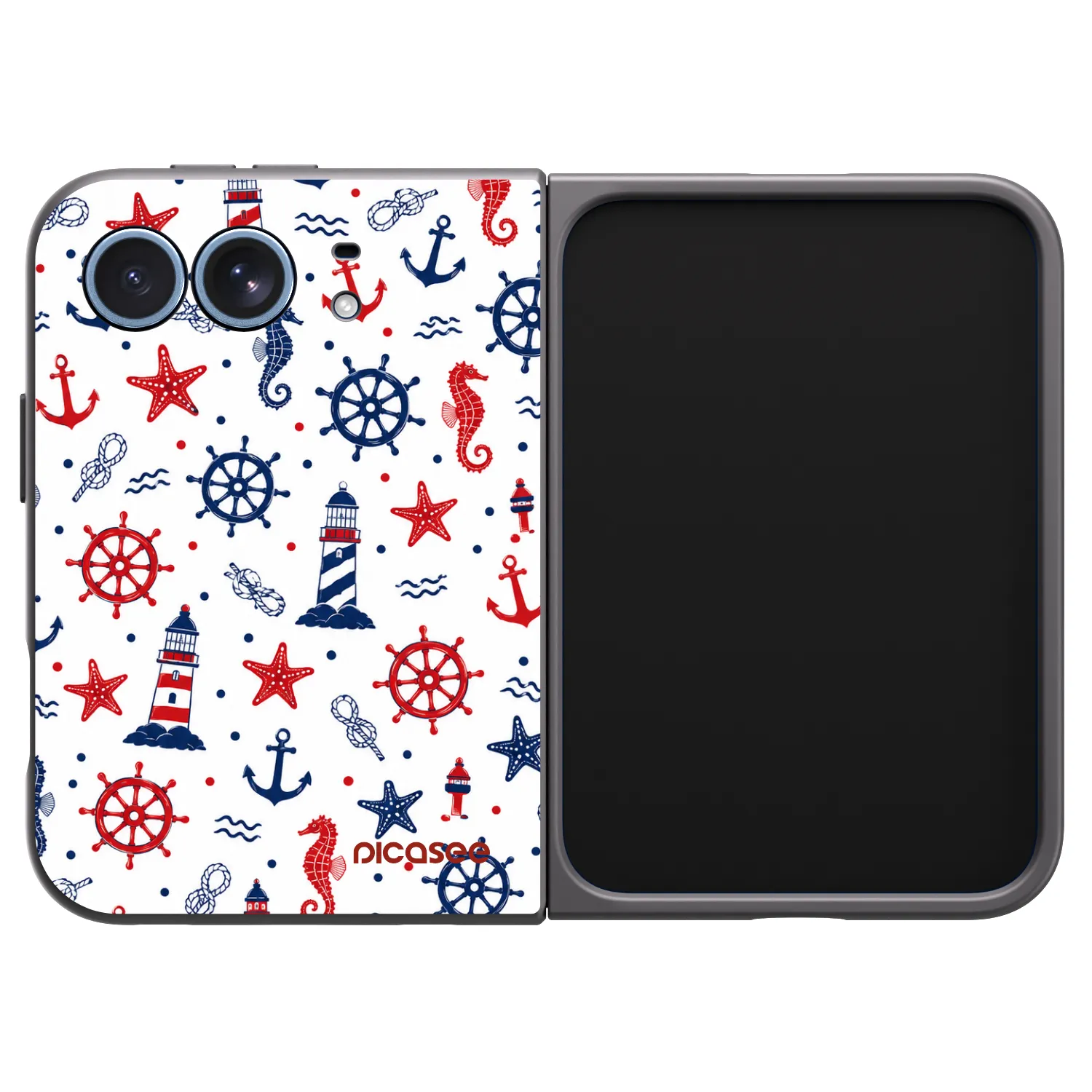 Picasee husă neagră din silicon pentru Apple iPhone Duo - Sailor Vibes