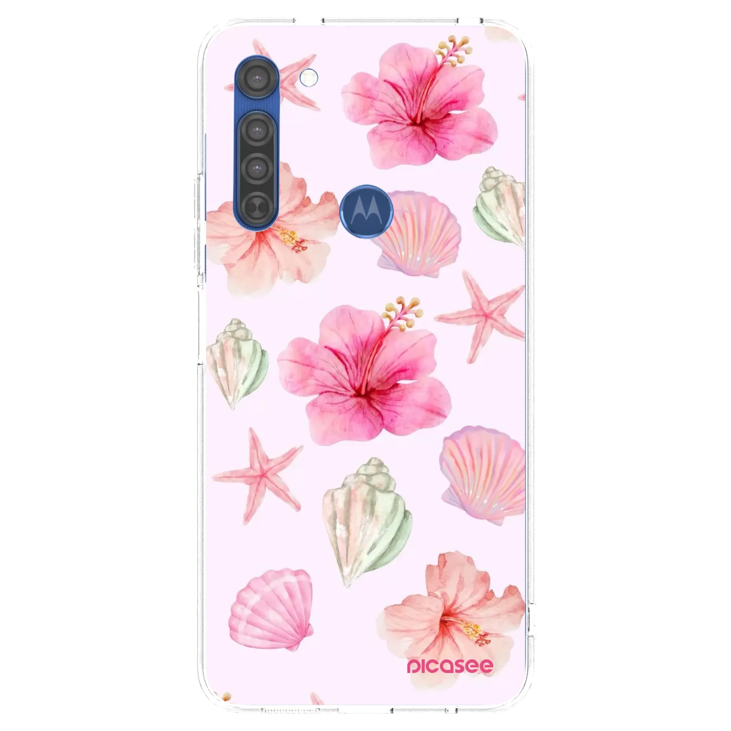 Picasee husă transparentă din silicon pentru Motorola Moto G8 - Blush Lagoon