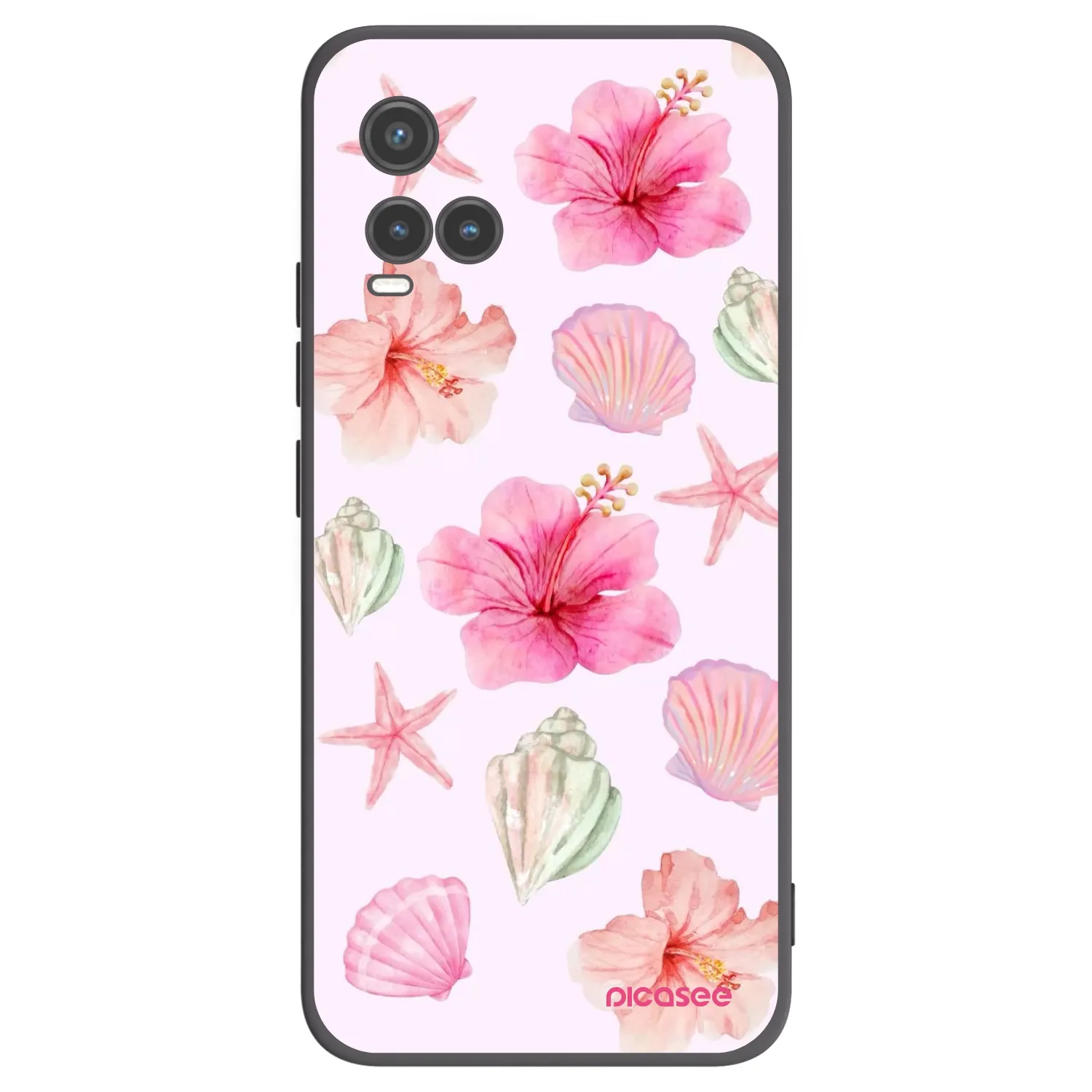 Picasee husă neagră din silicon pentru Vivo Y33s - Blush Lagoon