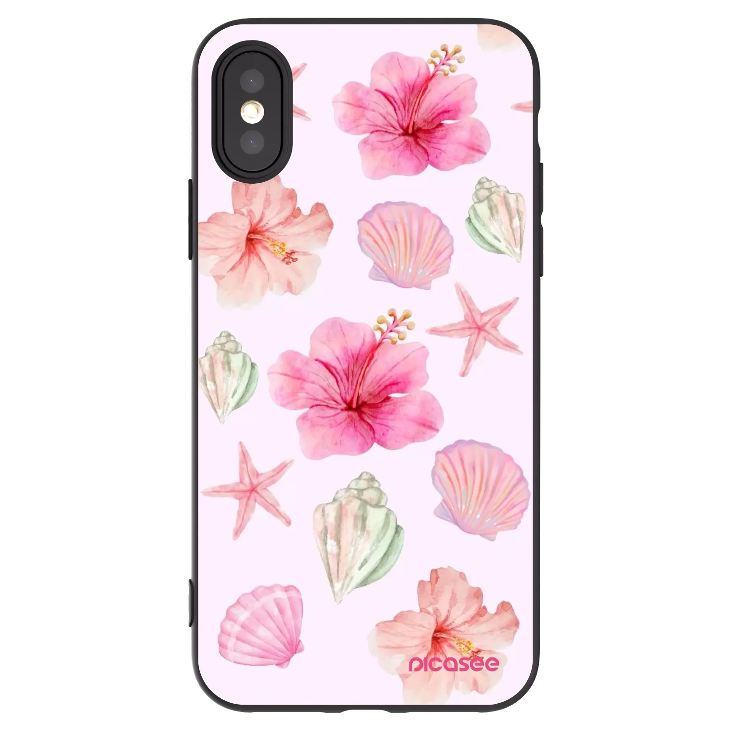 Picasee husă neagră din silicon pentru Apple iPhone X/XS - Blush Lagoon