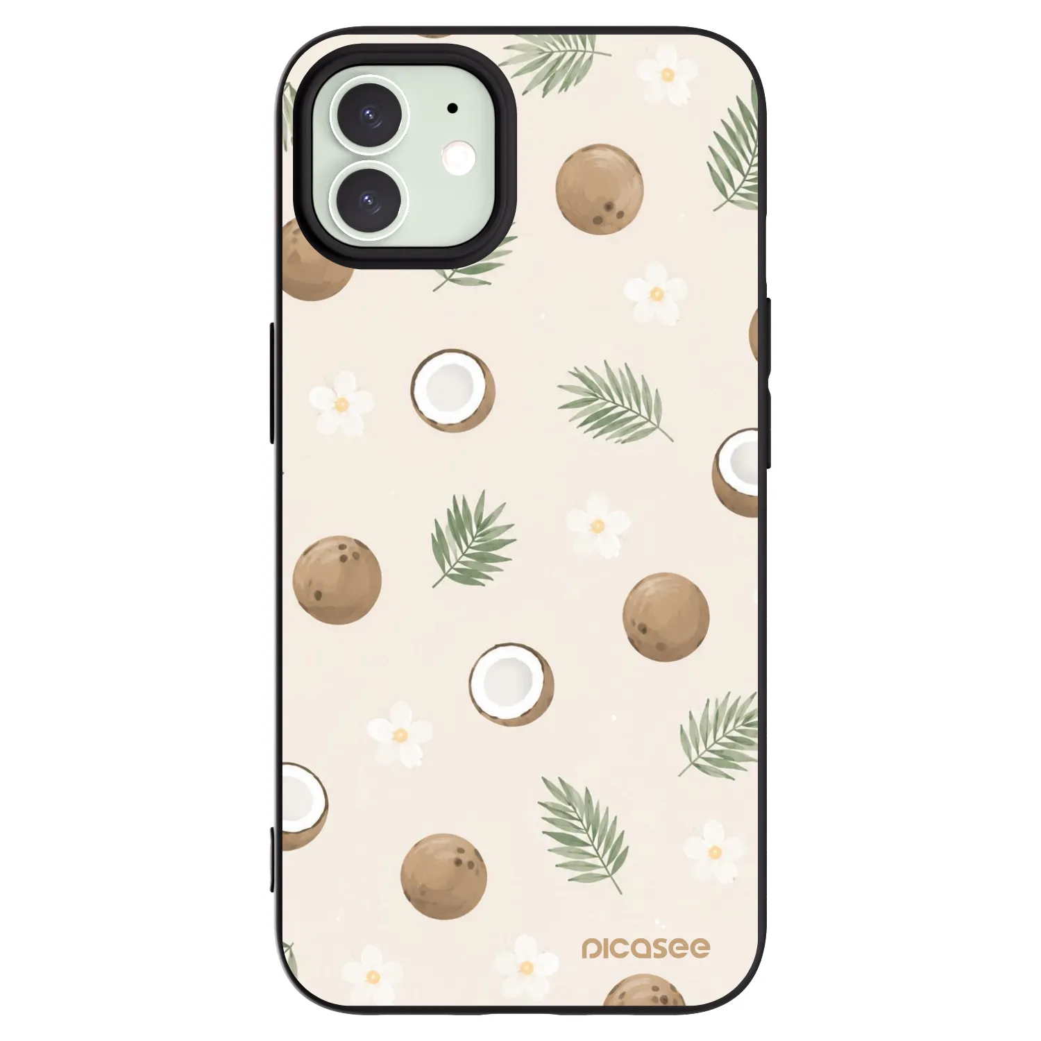Picasee husă neagră din silicon pentru Apple iPhone 12 - Coconut Breeze