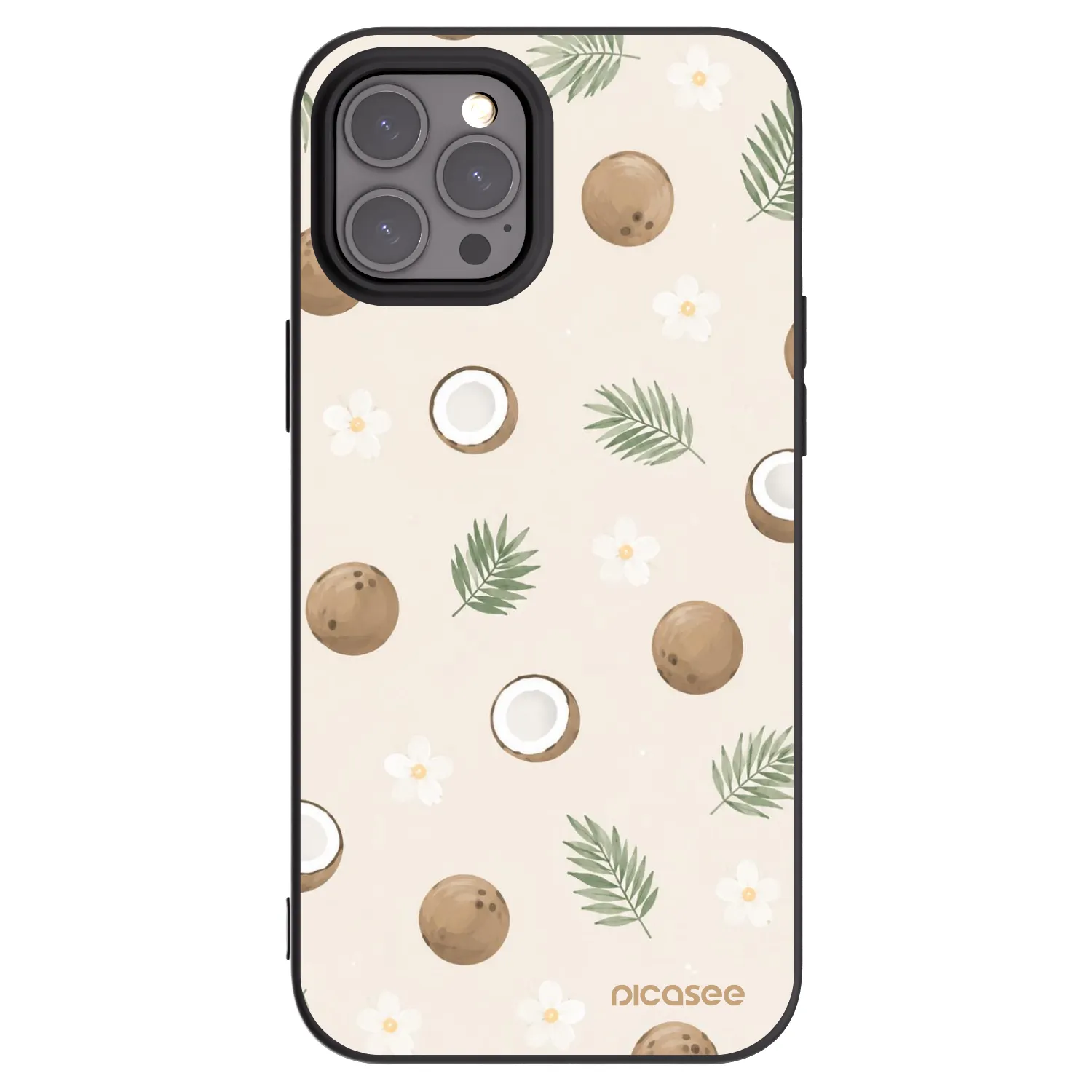 Picasee husă neagră din silicon pentru Apple iPhone 12 Pro Max - Coconut Breeze