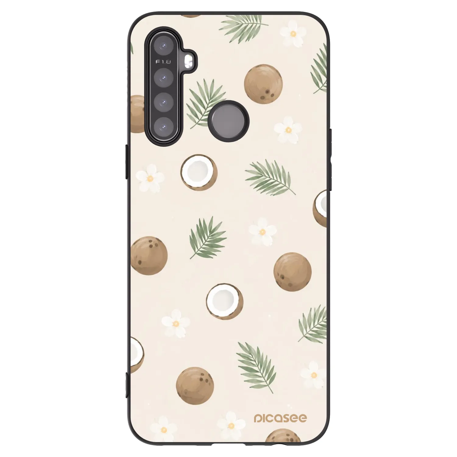 Picasee husă neagră din silicon pentru Realme 6i - Coconut Breeze