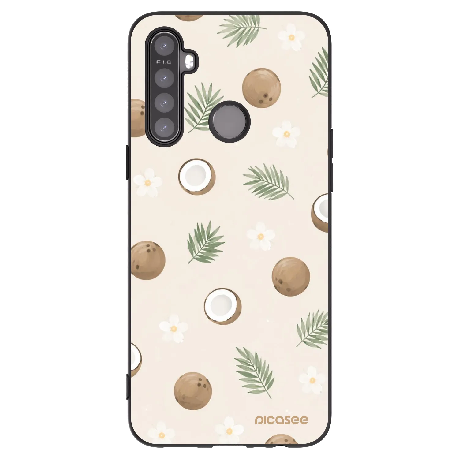 Picasee husă neagră din silicon pentru Realme 5 - Coconut Breeze