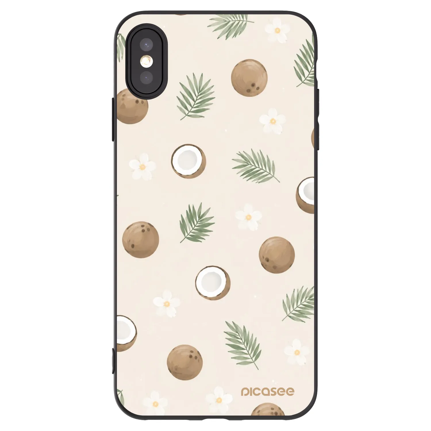 Picasee husă neagră din silicon pentru Apple iPhone XS Max - Coconut Breeze