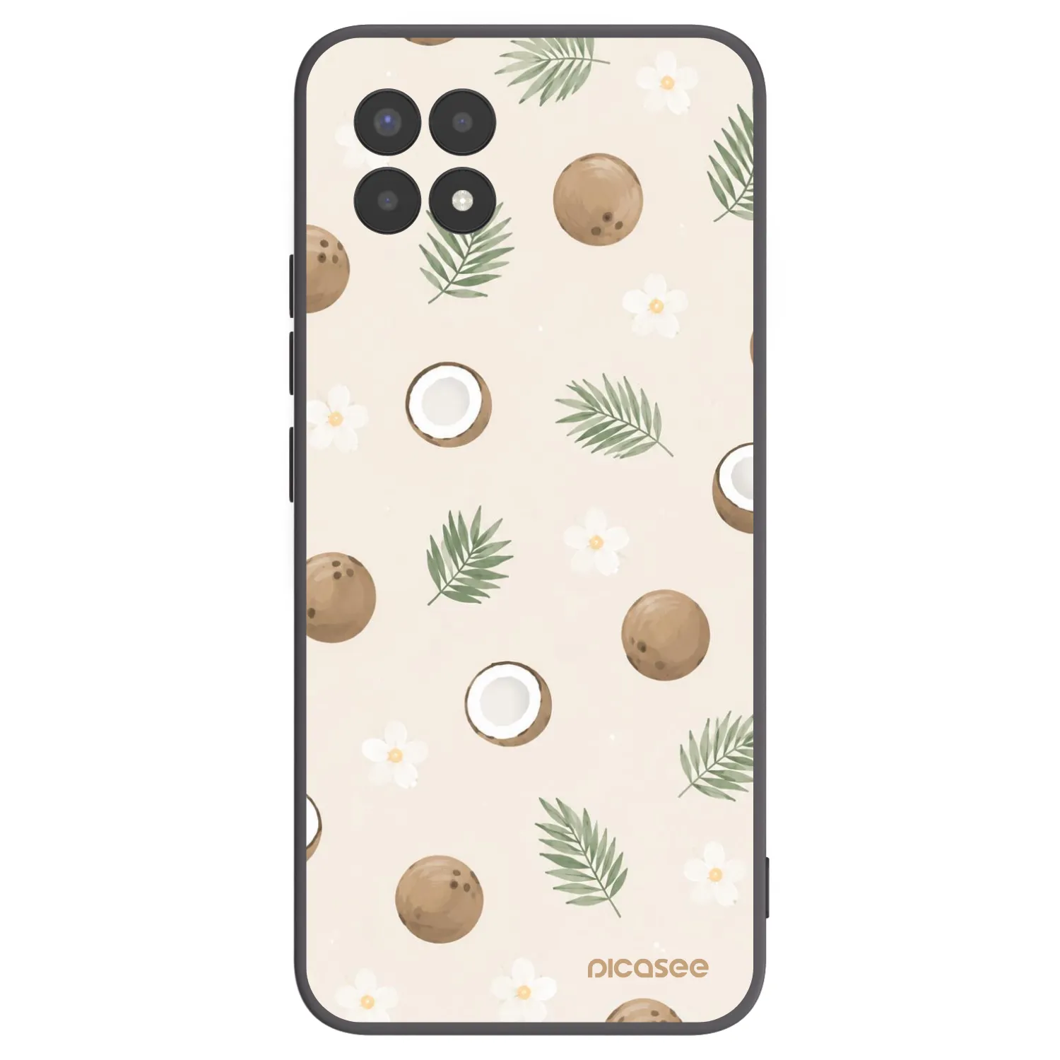 Picasee husă neagră din silicon pentru Realme 8i - Coconut Breeze
